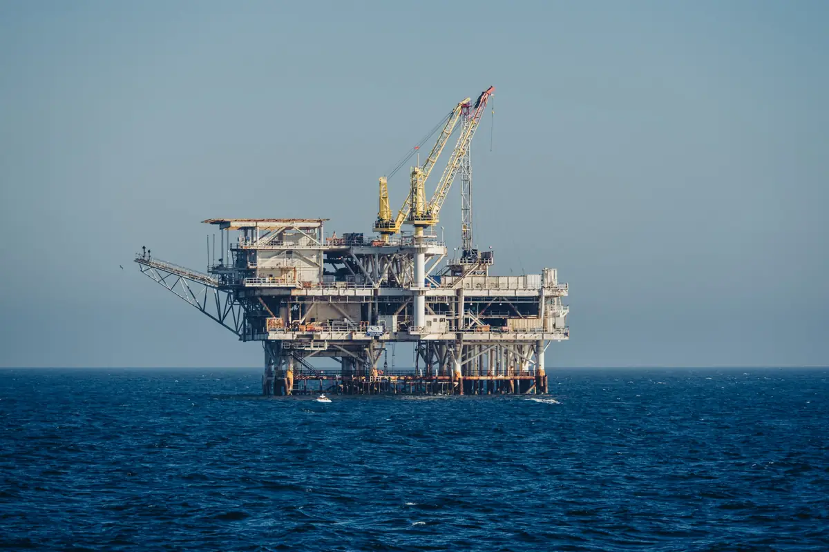 Offshore oil platform at sea